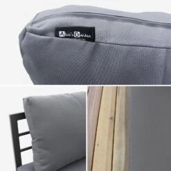 Salon De Jardin Bois 5 Places Couleur : Gris / Gris -Sweeek AC0012GY 04