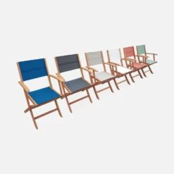 Table De Jardin Extensible Bois , 6 Chaises Couleur : Bois / Terra Cotta -Sweeek EC180R6TC 06