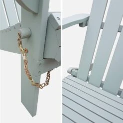 Fauteuil De Jardin Pliable Bois Couleur : Vert De Gris -Sweeek ECADIROGGY 04