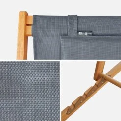 Chilienne Bois Eucalyptus Pliable, Multi Positions (lot De 2) Couleur : Anthracite -Sweeek ECTXDECKATX2 03