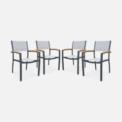 Chaise De Jardin Empilable Aluminium (lot De 4)