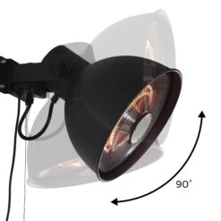 Parasol Chauffant Mural électrique 2000W -Sweeek EHW2000WACBK 03