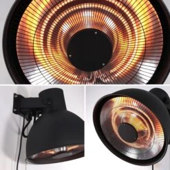 Parasol Chauffant Mural électrique 2000W -Sweeek EHW2000WACBK 04