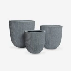 Cache-pots Plastique (lot De 3) Couleur : Gris Foncé -Sweeek FPPLX3AT 01