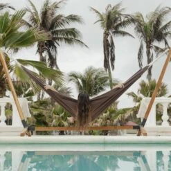 Toile De Hamac Polycoton 240 X 160 Cm Couleur : Marron -Sweeek HAMCOL240BN 04