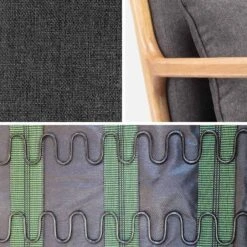 Fauteuil Design En Bois Et Tissu Couleur : Gris Foncé -Sweeek IACSCADKGY 04