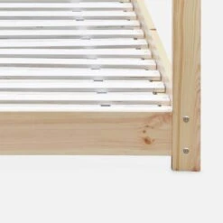 Lit Cabane Enfant 90 X 190 Cm En Pin Naturel, Sommier Inclus Couleur : Naturel -Sweeek IBEDHOUSENAT 04