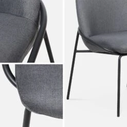 Chaise Design En Tissu (lot De 2) -Sweeek ICHRLISDKGYX2 06