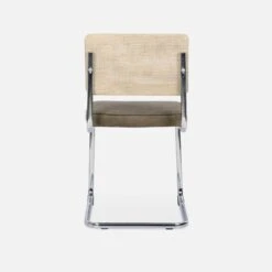 Chaise Cantilever Tissu Et Effet Rotin (lot De 2) Couleur : Taupe -Sweeek ICHRMJTPX2 04