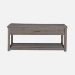 Table Basse Effet Bois, 1 Tiroir -Sweeek ICTBL110GY 02