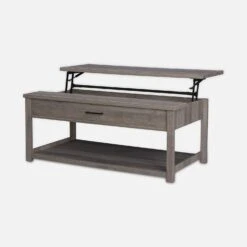 Table Basse Effet Bois, 1 Tiroir -Sweeek ICTBL110GY 03