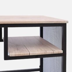 Bureau Métal Et Effet Bois Avec Casier De Rangement -Sweeek IDESKLOFT90 03