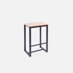 Set Table Haute Avec 2 Tabourets De Bar Couleur : Noir -Sweeek IDS60R2 03