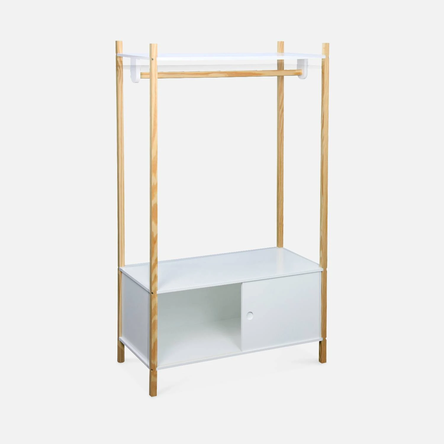 Penderie Enfant Bois Massif 2 Portes Coulissantes 6 Penderie Enfant Bois Massif 2 Portes Coulissantes – Image 4