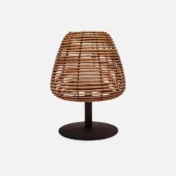 Lampe LED Nomade Sans Fil Intérieur/extérieur, En Rotin -Sweeek ILUMPAL25ROT 01
