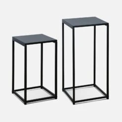 Table D'appoint Gigogne/ Bout De Canapé (lot De 2) -Sweeek INDUSTX2BK 01
