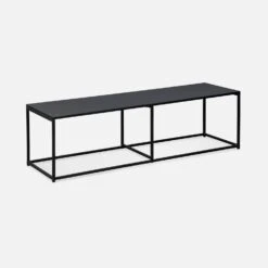 Meuble TV Industriel Métal Avec Barre De Renfort 140 Cm -Sweeek INDUTV140BK 01