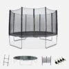 Trampoline 400cm Avec Pack D'accessoires Couleur : Gris -Sweeek KIT400GREY 01