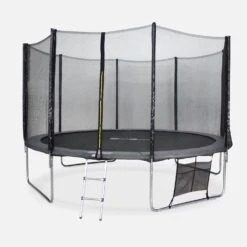 Trampoline 400cm Avec Pack D'accessoires Couleur : Gris -Sweeek KIT400GREY 02