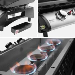 Plancha Gaz 4 Brûleurs Inox 10kW Avec Chariot -Sweeek PH1004TROLLEY 04