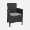 Fauteuil De Jardin Imitation Rotin Couleur : Graphite / Gris -Sweeek PLK10857BKGY 01