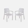Chaise De Jardin Empilable Résine Plastique (lot De 2) Couleur : Blanc -Sweeek PLKSARMX2WH 01