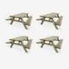 Table Picnic En Bois 6 Places 180cm (lot De 4) -Sweeek PNW177R6X4 01