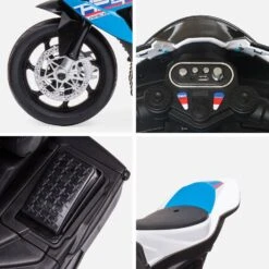 Moto électrique Enfant BMW HP4 6V, 1 Place Couleur : Bleu -Sweeek ROCMOTOBMW6BLU 04