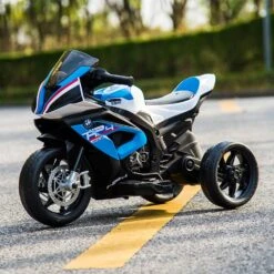 Moto électrique Enfant BMW HP4 6V, 1 Place Couleur : Bleu -Sweeek ROCMOTOBMW6BLU 05