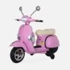 Scooter électrique Enfant Vespa 12V, 1 Place Couleur : Rose -Sweeek ROCVESPAPINK 01