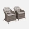 Fauteuil De Jardin Résine Tressée Ronde (lot De2) -Sweeek RWH2CHRGY 01