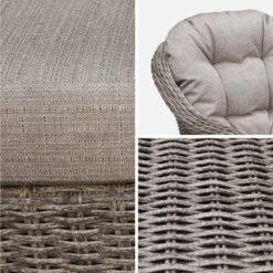 Fauteuil De Jardin Résine Tressée Ronde (lot De2) -Sweeek RWH2CHRGY 03