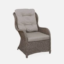Fauteuil De Jardin Avec Repose Pieds Résine Tressée Ronde (lot De 2) -Sweeek RWH2KINGGY 02