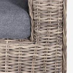 Salon De Jardin Résine Tressée Ronde 4 Places Couleur : Beige / Anthracite -Sweeek RWH3101AT 05