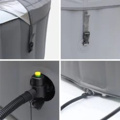 Spa Gonflable 4 Places Carré, Système Anti-gel Et Bâche -Sweeek SPA160LSGR 06