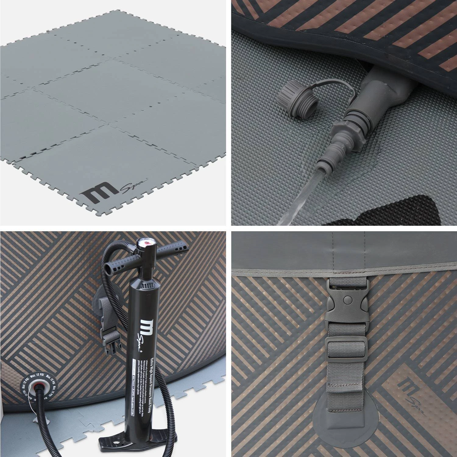 Spa Gonflable 8 Places Rond Massage Air-jets Wifi Ozonateur UVC Couvercle Tapis 6 Spa Gonflable 8 Places Rond Massage Air-jets Wifi Ozonateur UVC Couvercle Tapis – Image 4