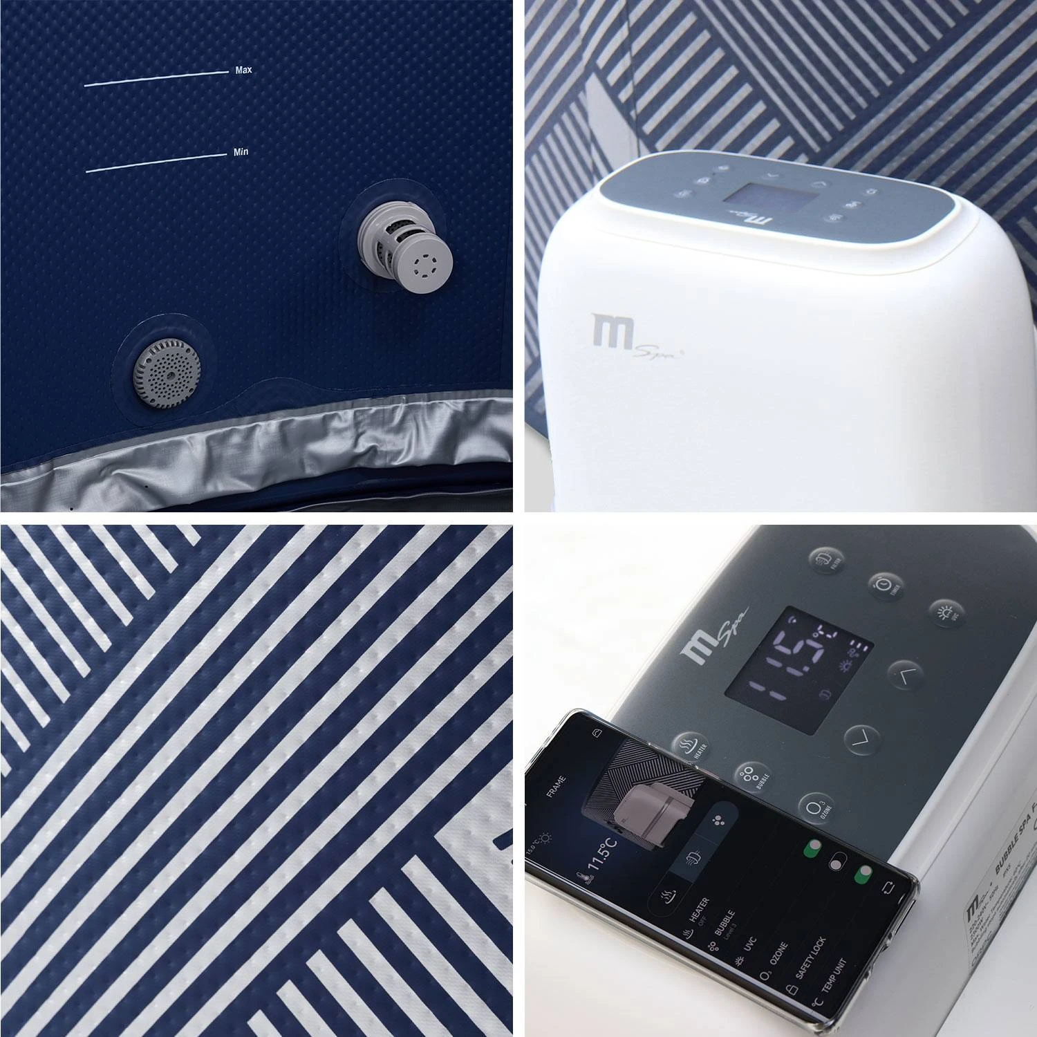 Spa Gonflable 6 Places Rond Massage Air-jets Wifi Ozonateur UVC Couvercle Tapis 11 Spa Gonflable 6 Places Rond Massage Air-jets Wifi Ozonateur UVC Couvercle Tapis – Image 9
