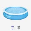 Piscine Gonflable Autoportée Ronde Avec Filtre Et Cartouche ∅3,6m -Sweeek SPBW370BLU 03