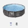Piscine Hors Sol Tubulaire Ronde Avec Pompe De Filtration Ø3,6m -Sweeek SPBW370FPWD 06