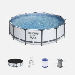Piscine Hors Sol Tubulaire Ronde Avec Bâche, échelle, Pompe Et Filtre ∅4,3m