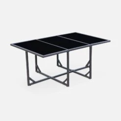 Table De Jardin Encastrable Résine Tressée, 6 Chaises Couleur : Marron -Sweeek WK6CUBEBN 03