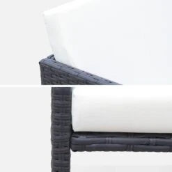 Table De Jardin Encastrable Résine Tressée, 6 Chaises Couleur : Marron -Sweeek WK6CUBEBN 05