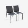 Chaise De Jardin Empilable Aluminium (lot De 2) Couleur : Gris / Gris Foncé -Sweeek XTSAF2CHRAT 01