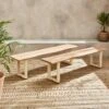 Banc 3 Places Acacia Brossé Clair, Structure Acier (lot De 2) Couleur : Ivoire -Sweeek ac180benchivose 335bfda0f9c1f7065a222d0a692f1604