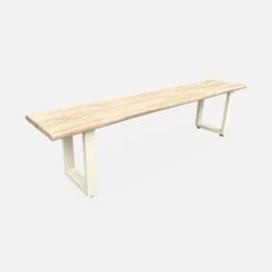 Table De Jardin 6 Places En Bois Avec Bancs Couleur : Ivoire -Sweeek ac180setivose 094dc20e3a98f79160074dfa125bf8de