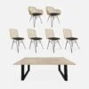 Table à Manger Bois Et Métal 180cm + 4 Chaises Et 2 Fauteuils En Rotin Naturel -Sweeek ac180tbkr6bk fc293c73e5a20d97c31ed58748b7f78e