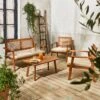 Salon De Jardin Bois Et Cannage 4 Places -Sweeek ac3101cansqbg 028d805c54d9cee2dad16abeaf3c54a3