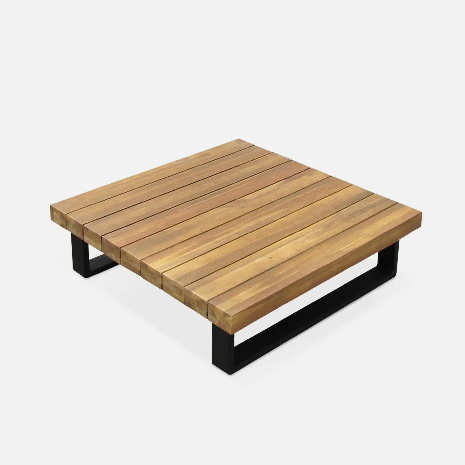 Salon De Jardin Bois Et Aluminium 5 Places Couleur : Gris 5 Salon De Jardin Bois Et Aluminium 5 Places Couleur : Gris – Image 3