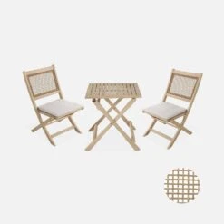 Table De Jardin Bistrot Pliable Bois 2 Chaises -Sweeek acbs60cansqse 8621455b722ffcb860f8761034073042
