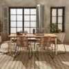 Table De Jardin Bois Et Métal + 6 Chaises En Corde Empilables Couleur : Ivoire / Beige -Sweeek ackd200ivo6rpbg f50d5ba7e54e675436f867811c8767a6
